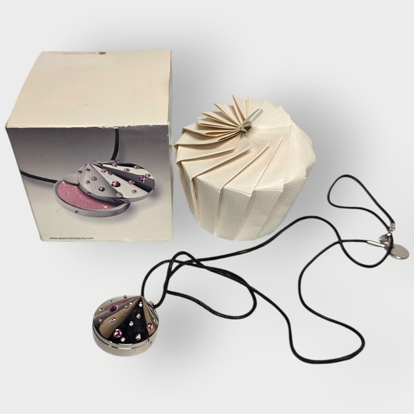 Swarovski Other - Genuine Aura By Swarovski Lip Gloss Pendant Necklace - New ROSE SCINTILLANT